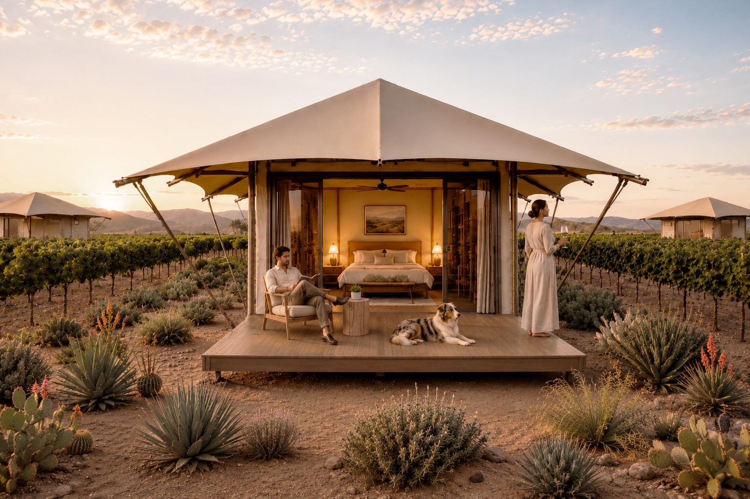 Glamping, render, Sierto, General Cepeda, Coahuila